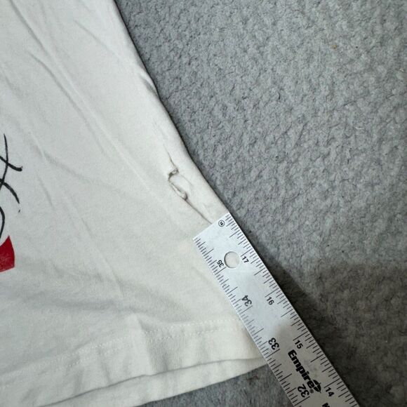 Chicago Bulls Shirt Men Medium White Abercrombie Fitch Crew Neck NBA Basketball - Picture 2 of 16